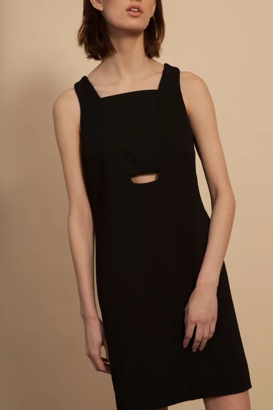 Cut-Out Shift Dress - Black made by NOMIA