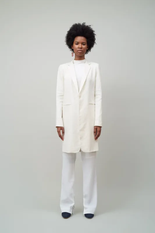 SLIT BACK COAT - IVORY made by NOMIA