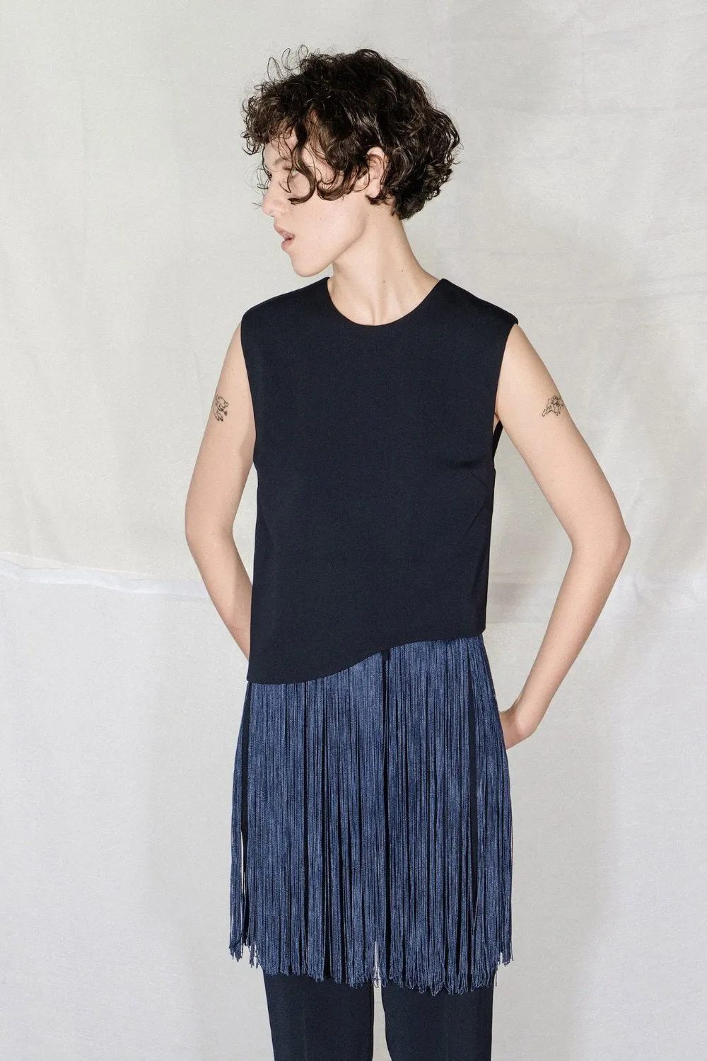 FRINGE TOP - Midnight sold by NOMIA