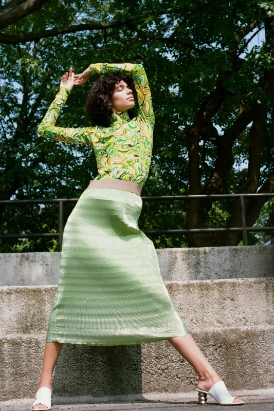 LONG SLEEVE MOCK NECK - NEON SWIRL made by NOMIA