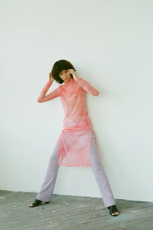 Textured Knit Pants - Pink and Blue Multi sold by NOMIA