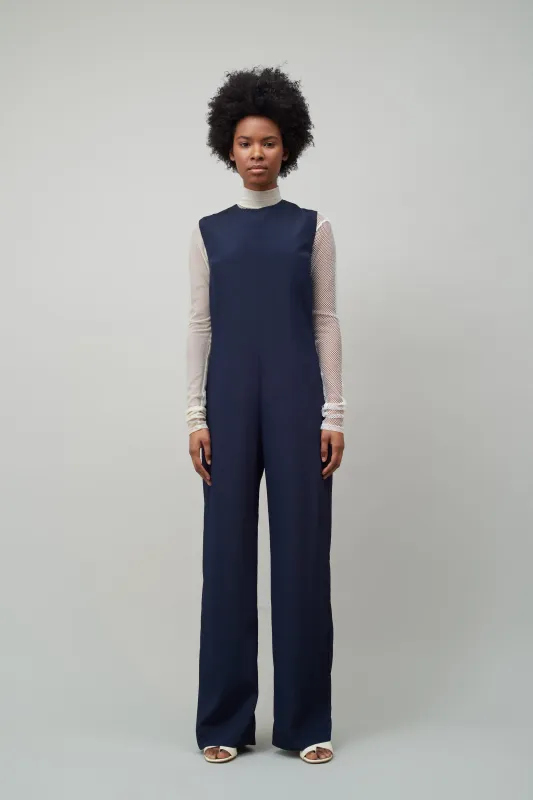 WIDE LEG JUMPSUIT - PLISSE BLACK made by NOMIA