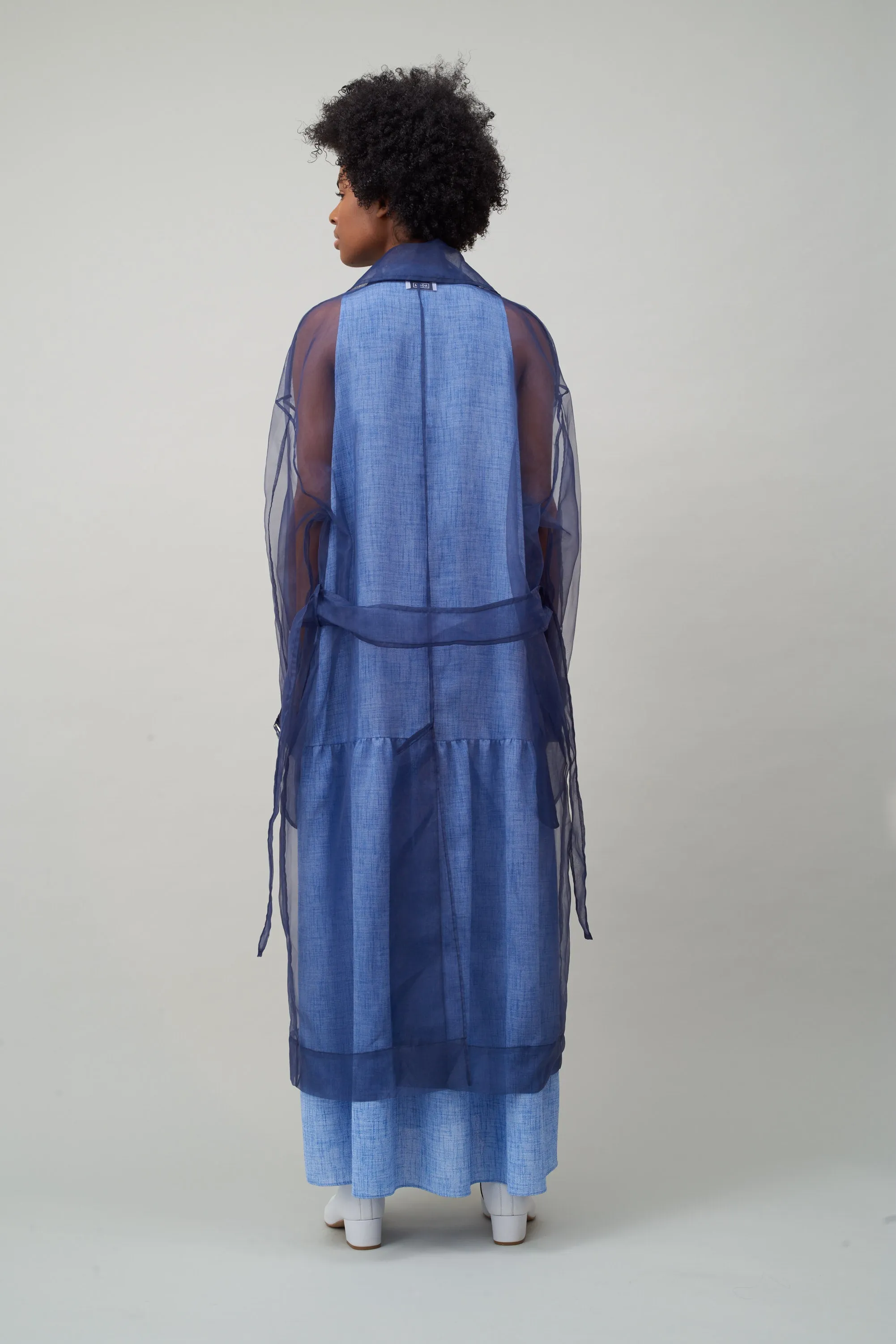 OVERSIZE ORGANZA TRENCH - NAVY sold by NOMIA product image thumbnail 3