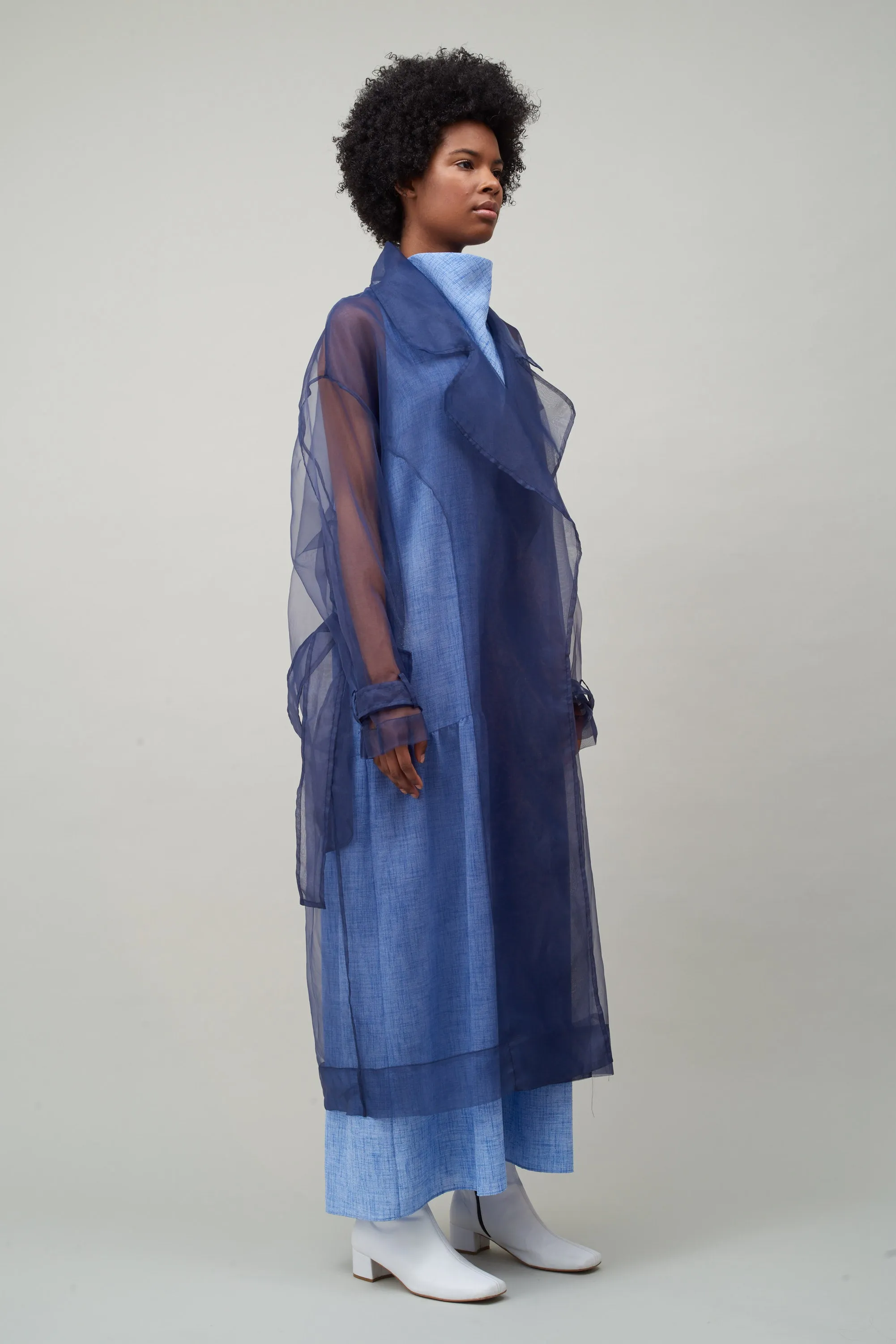 OVERSIZE ORGANZA TRENCH - NAVY sold by NOMIA product image thumbnail 2