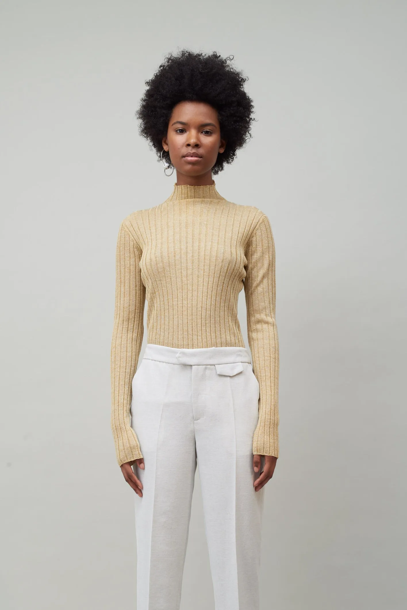 WIDE RIB TURTLENECK - GOLD sold by NOMIA