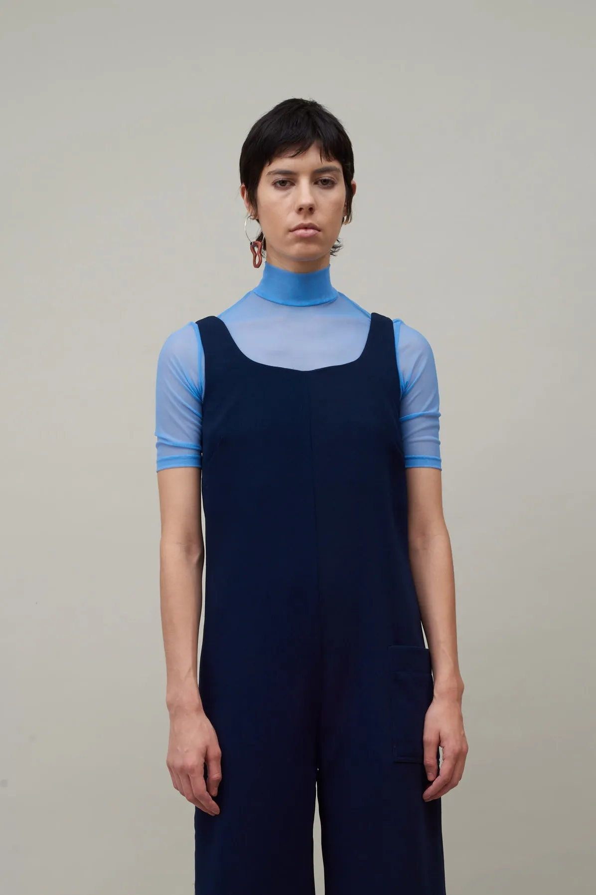 SHORT SLEEVE MESH TURTLENECK - PERIWINKLE sold by NOMIA
