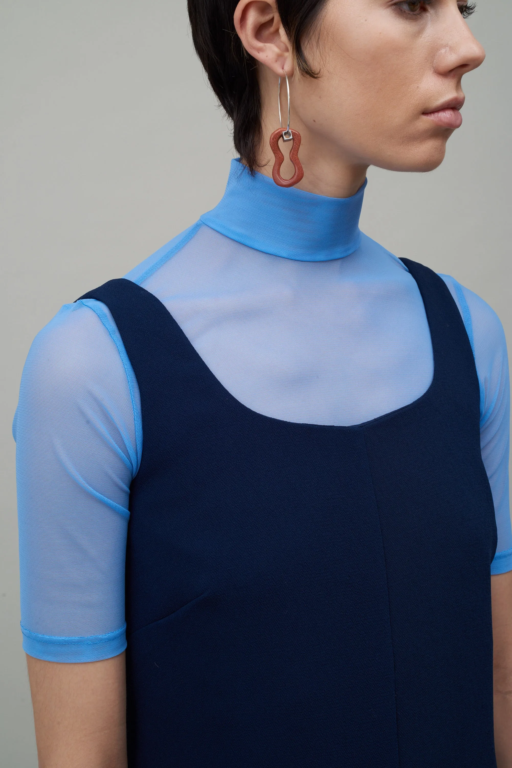 SHORT SLEEVE MESH TURTLENECK - PERIWINKLE sold by NOMIA product image thumbnail 2