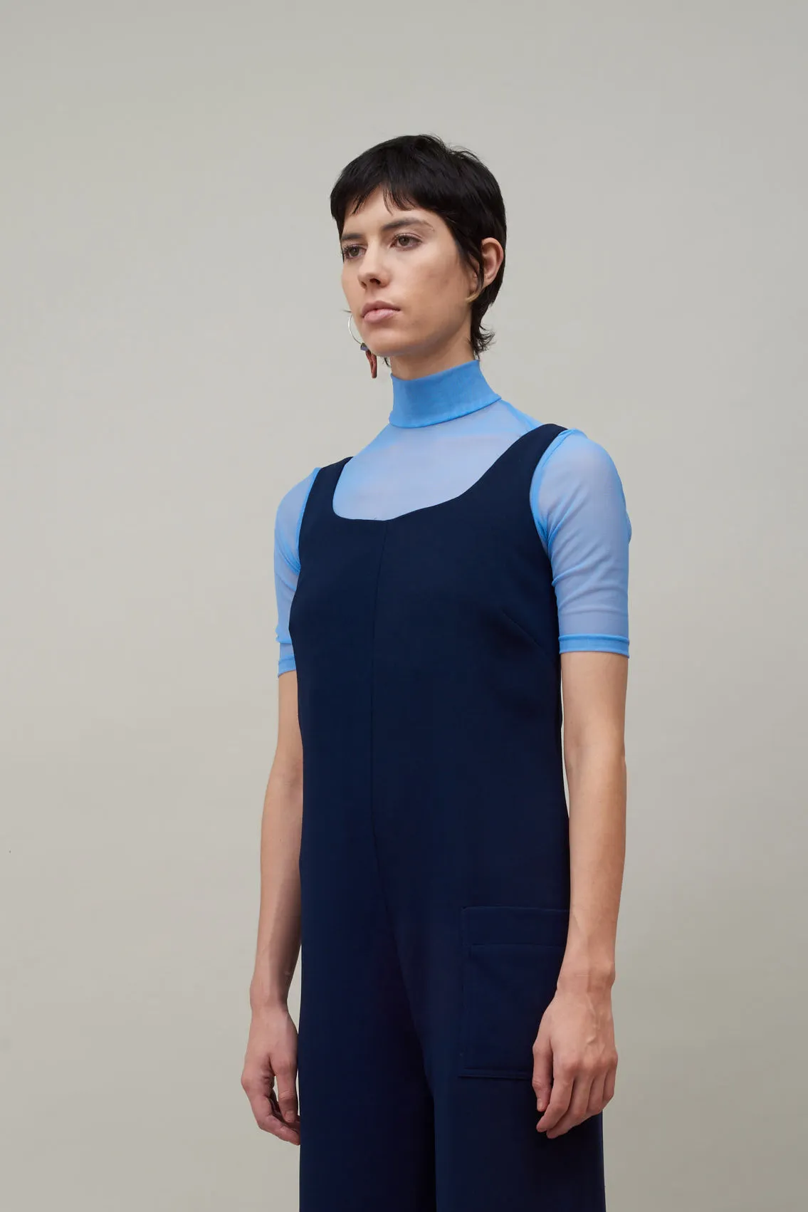 SHORT SLEEVE MESH TURTLENECK - PERIWINKLE sold by NOMIA product image thumbnail 3