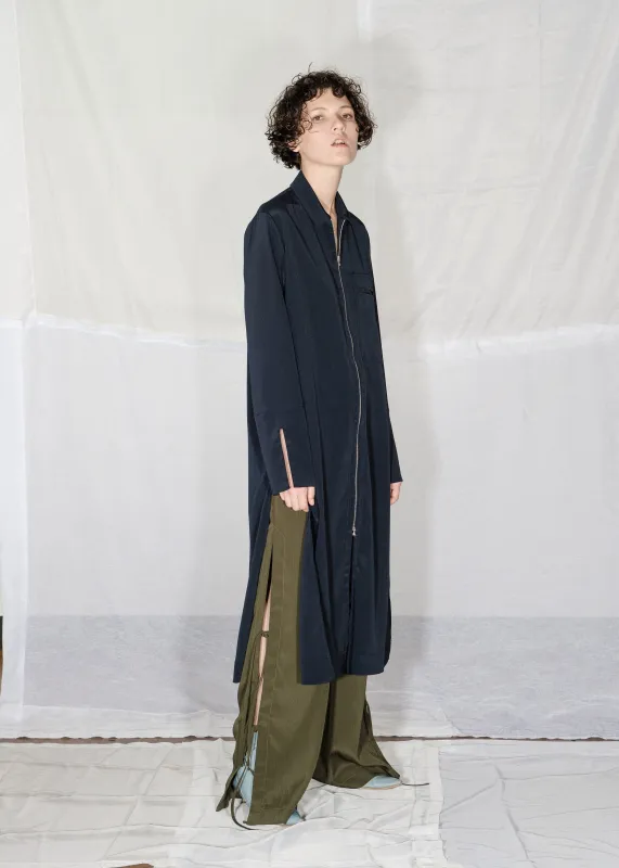 Zip Front Shirt Dress - Midnight made by NOMIA