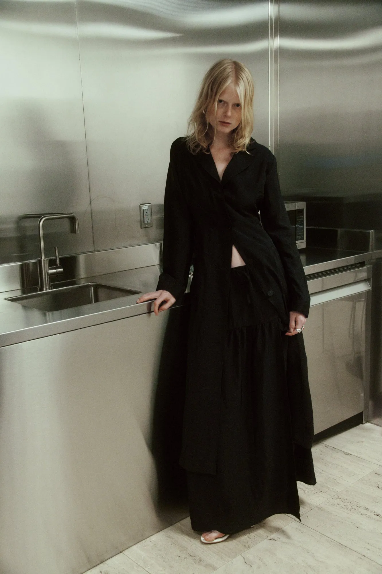 Long Unlined Duster Coat - Black sold by NOMIA product image thumbnail 2