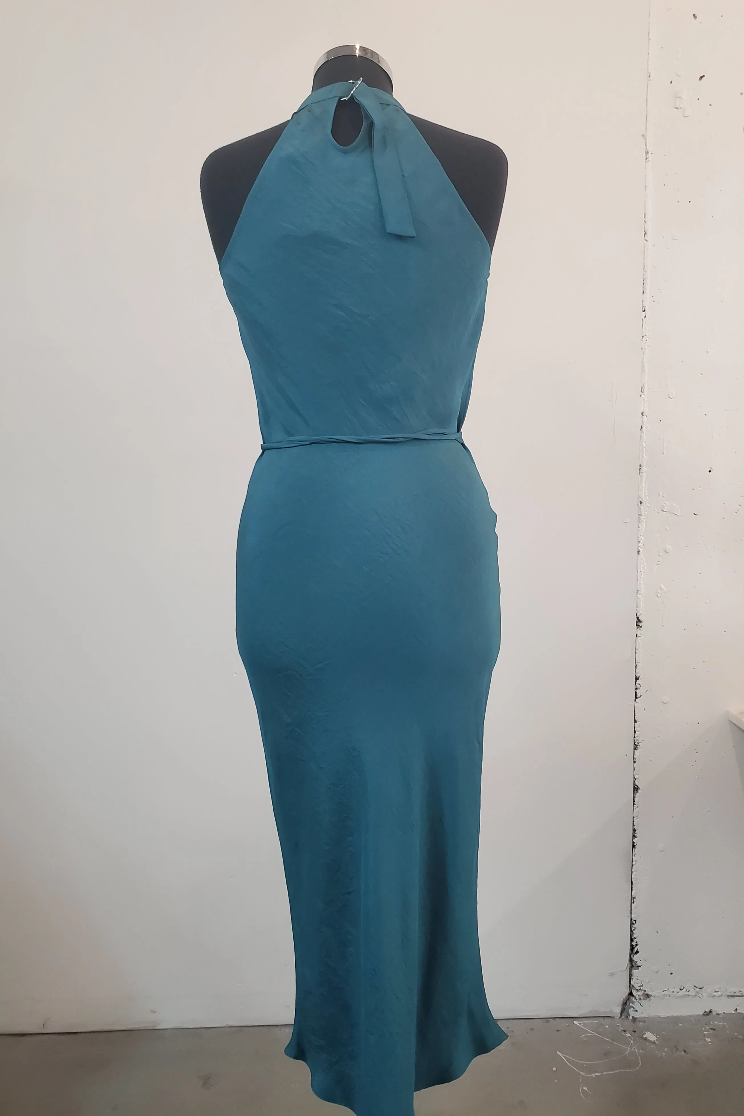 Cowl Bias Dress with Tie - Emerald sold by NOMIA product image thumbnail 3