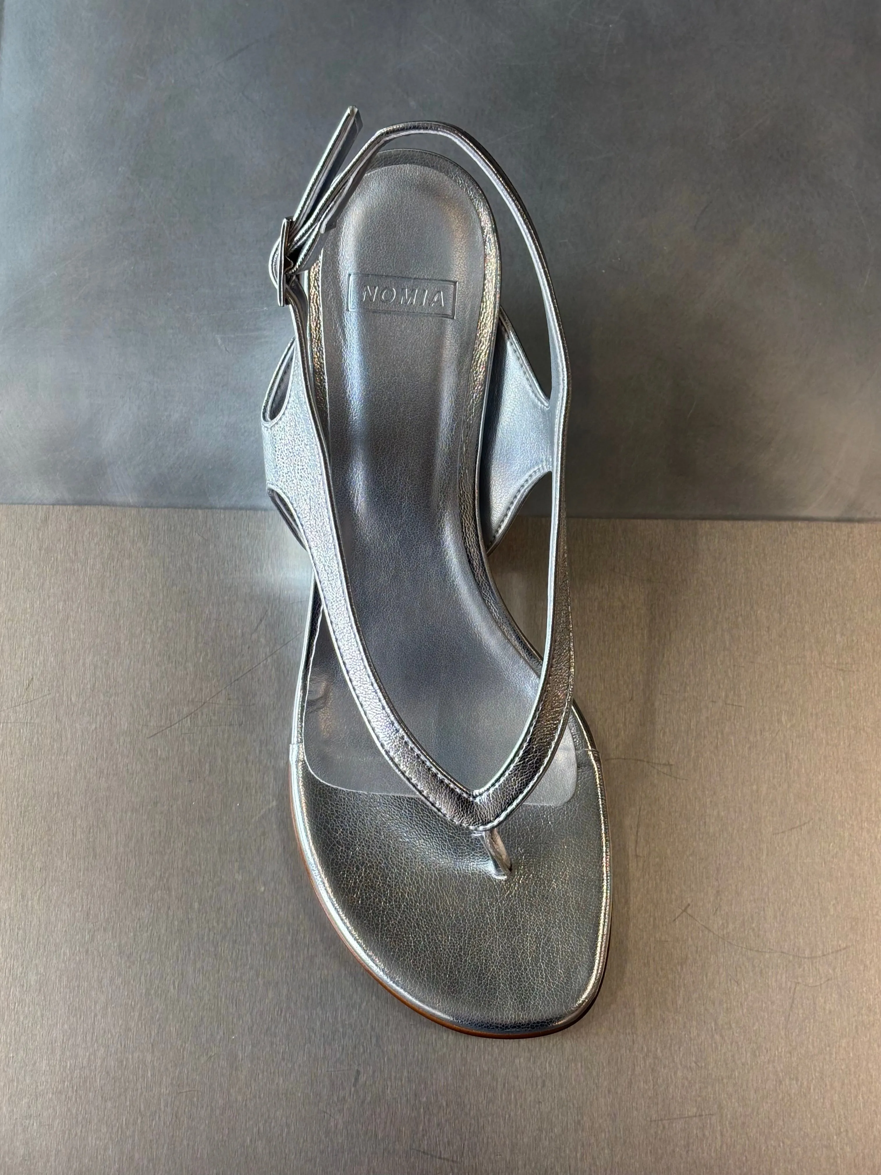 Lela Thong Wedge - Silver sold by NOMIA
