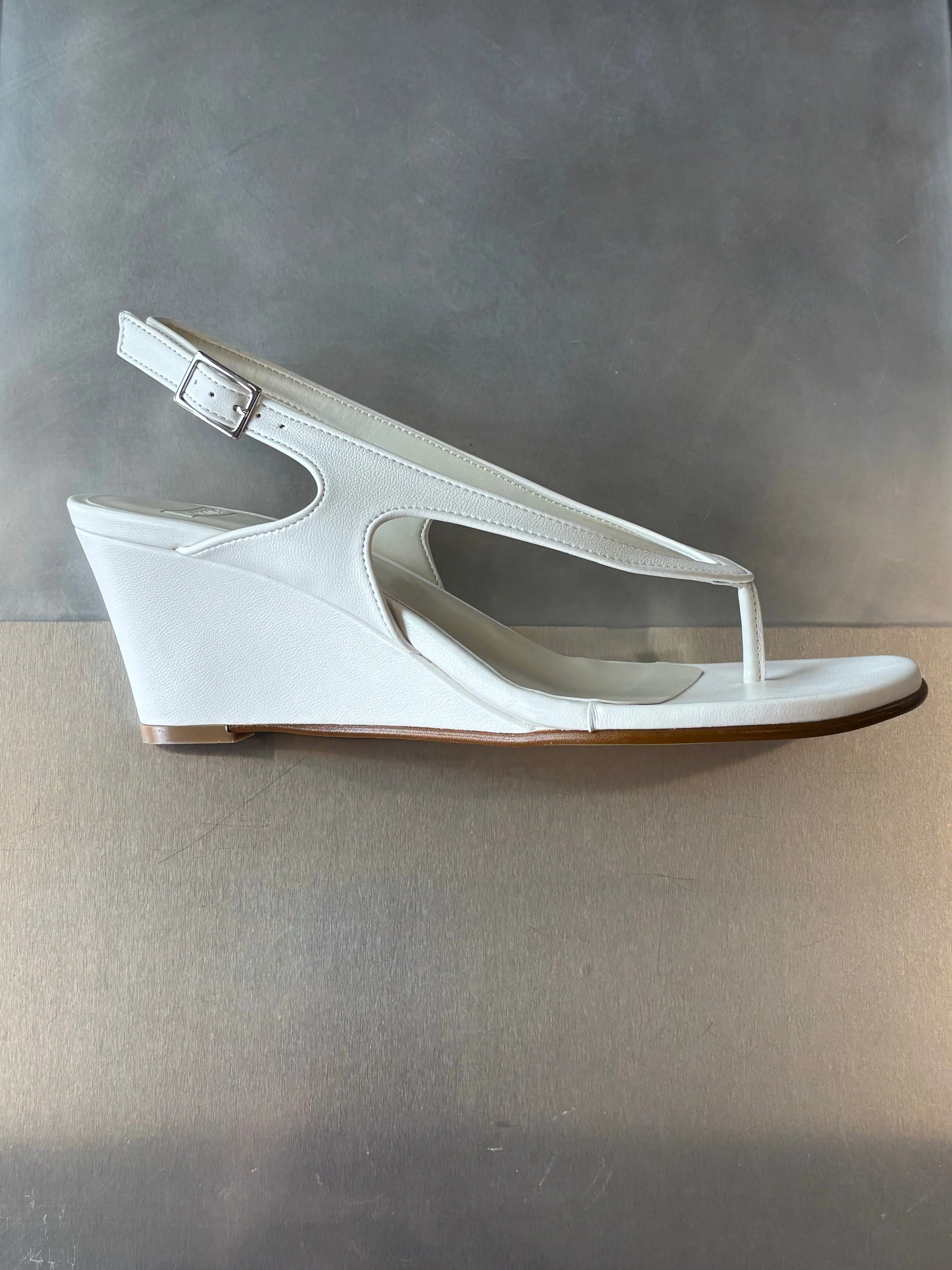 Lela Thong Wedge - White sold by NOMIA product image thumbnail 2