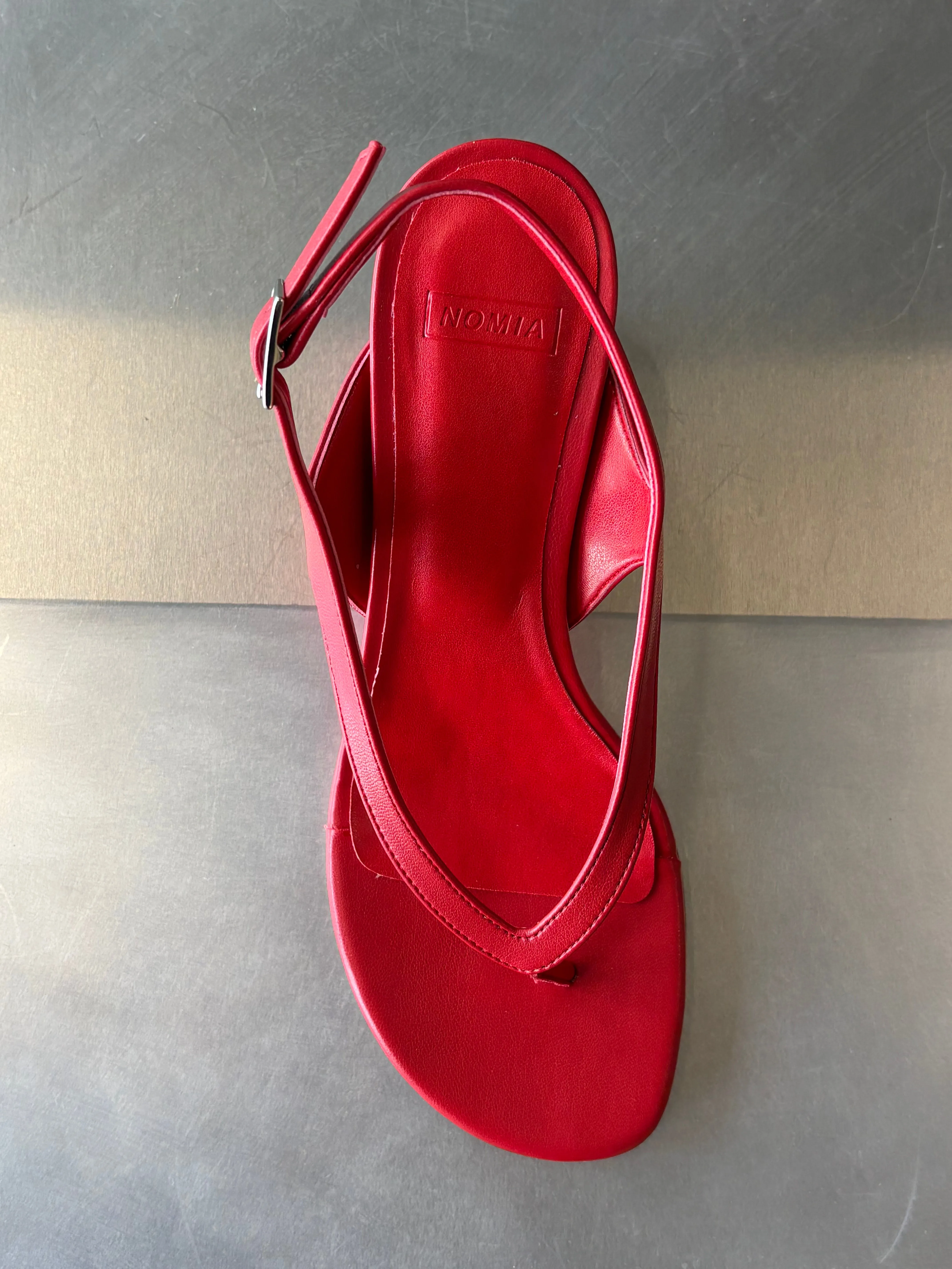 Lela Thong Wedge - Lipstick sold by NOMIA