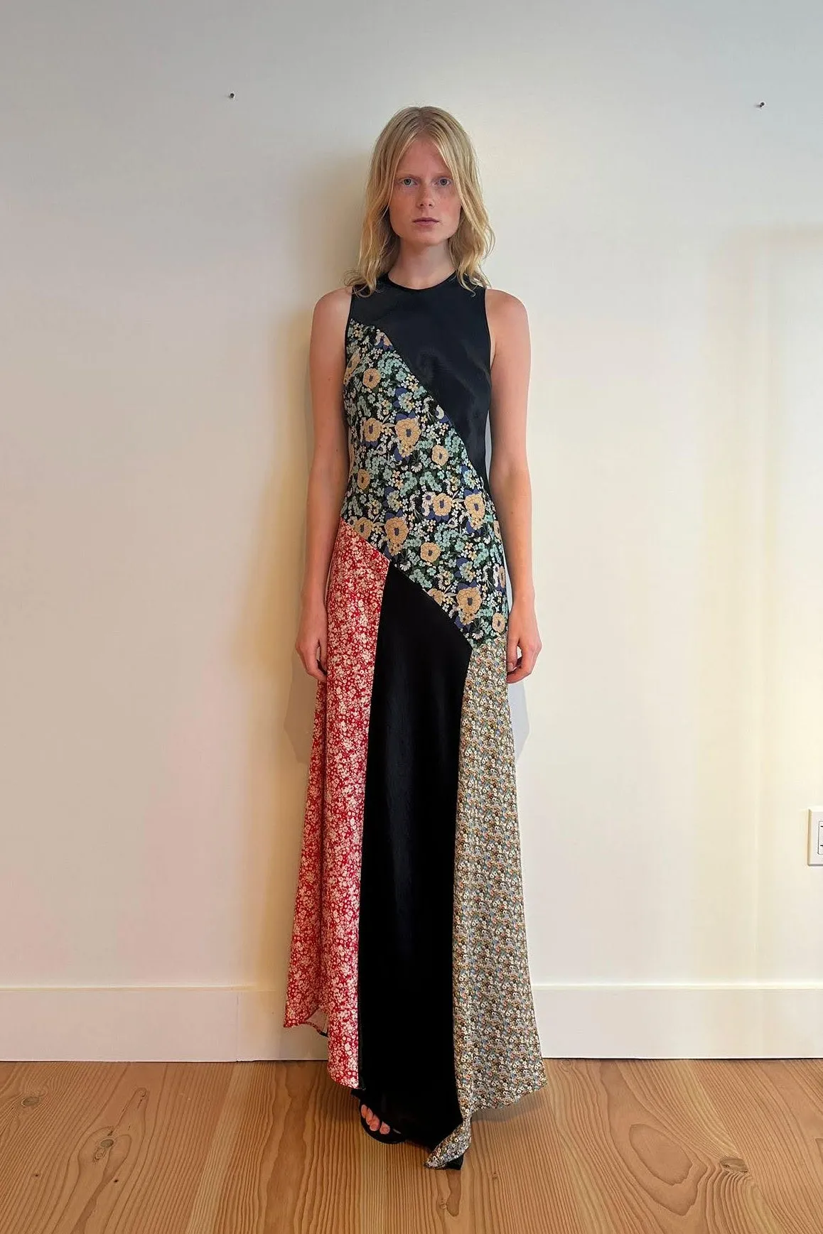 Paneled Maxi Bias Dress - Black Multi sold by NOMIA product image thumbnail 2