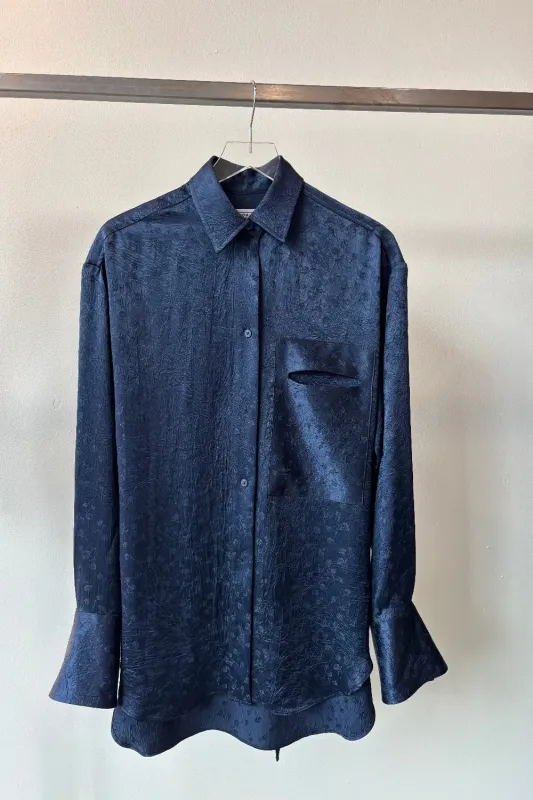 Oversize Button Down w/ Side ties - Ink made by NOMIA