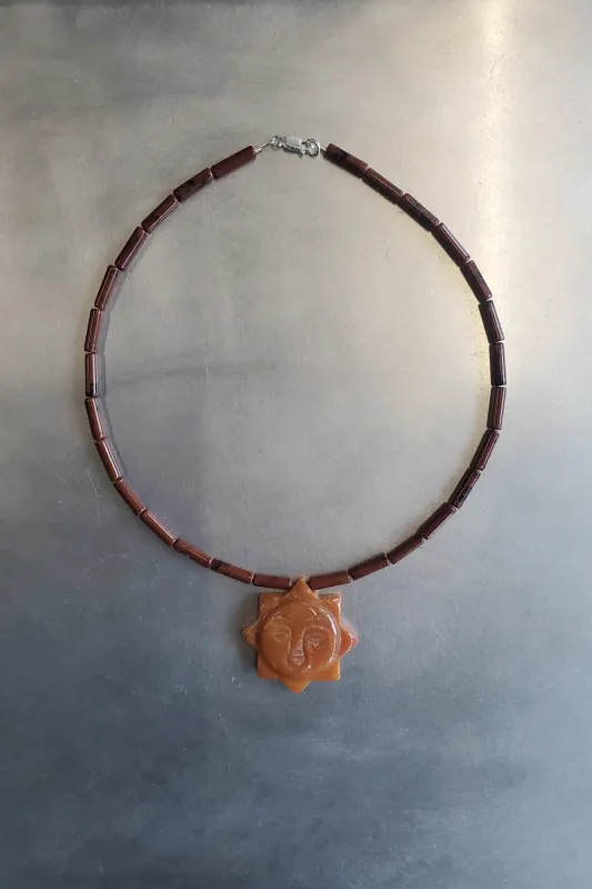 Jasper Choker with Orange Calcite Sun made by NOMIA