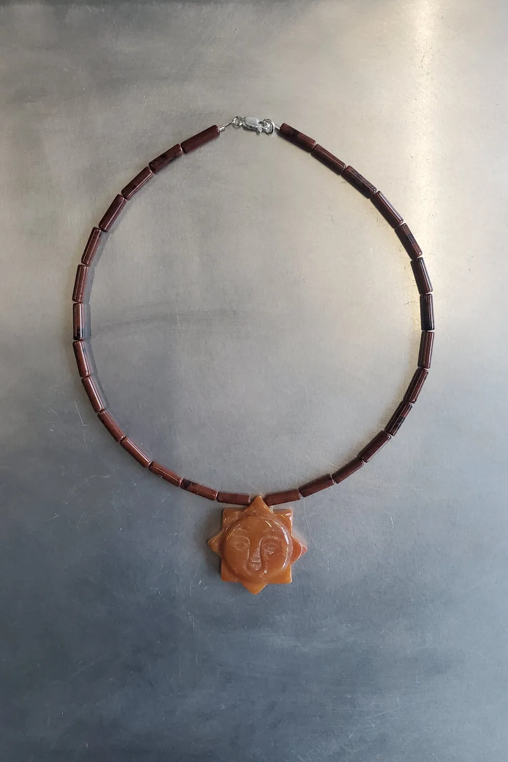 Jasper Choker with Orange Calcite Sun sold by NOMIA