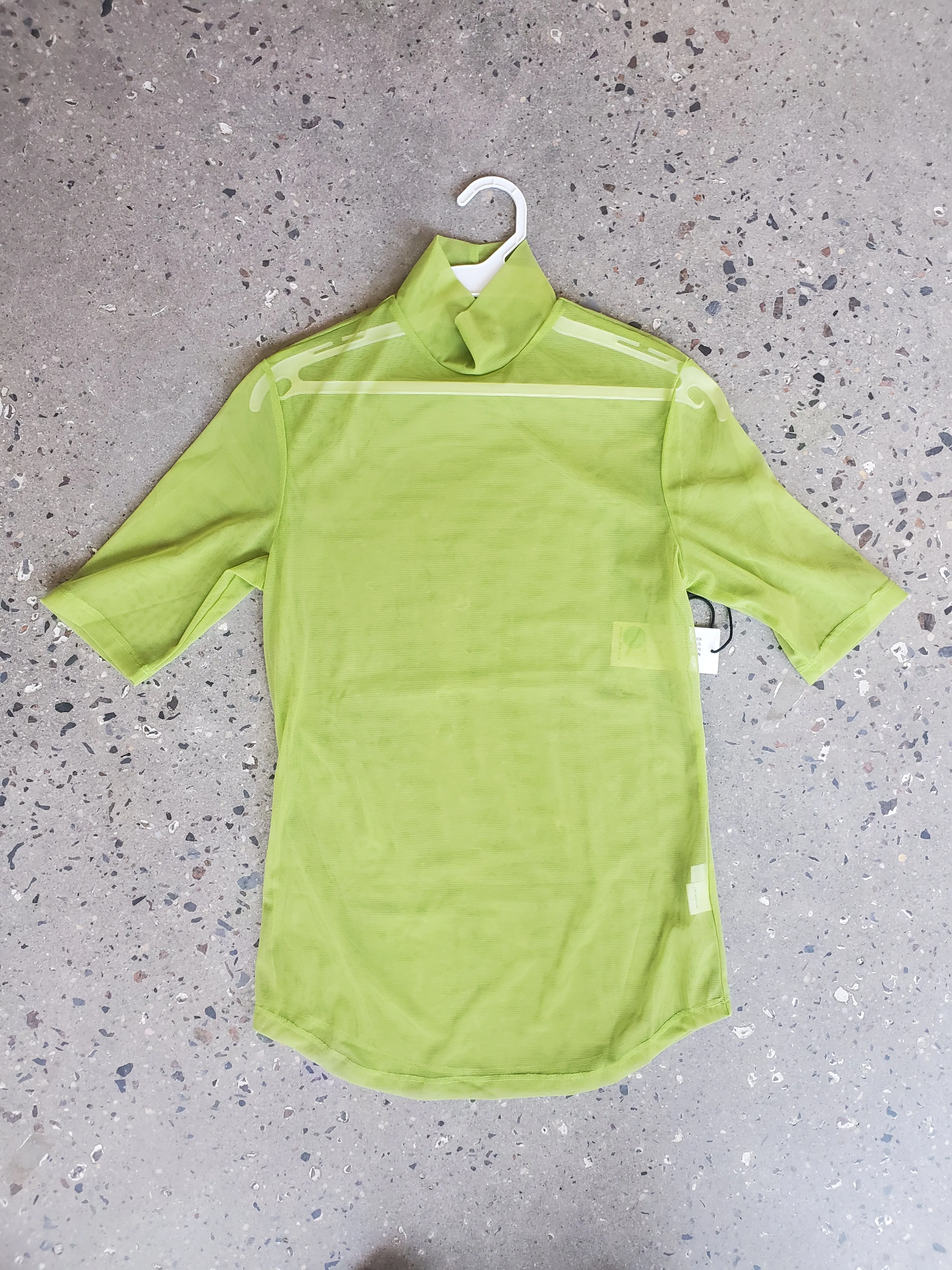 Short Sleeve Mesh Turtleneck - Kiwi sold by NOMIA