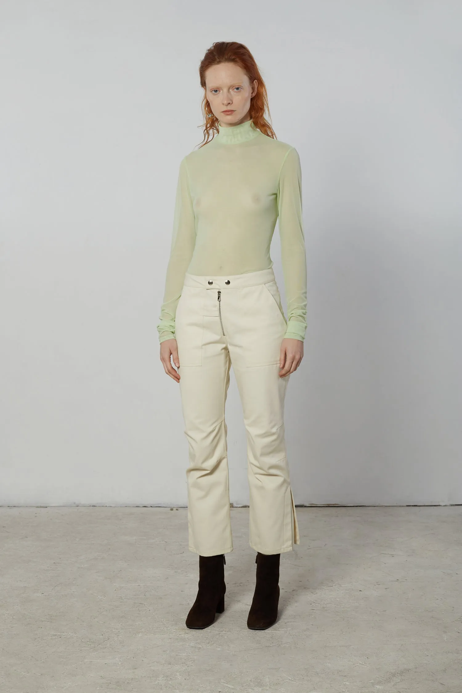 Long Sleeve Mesh Turtleneck - Lime sold by NOMIA product image thumbnail 3