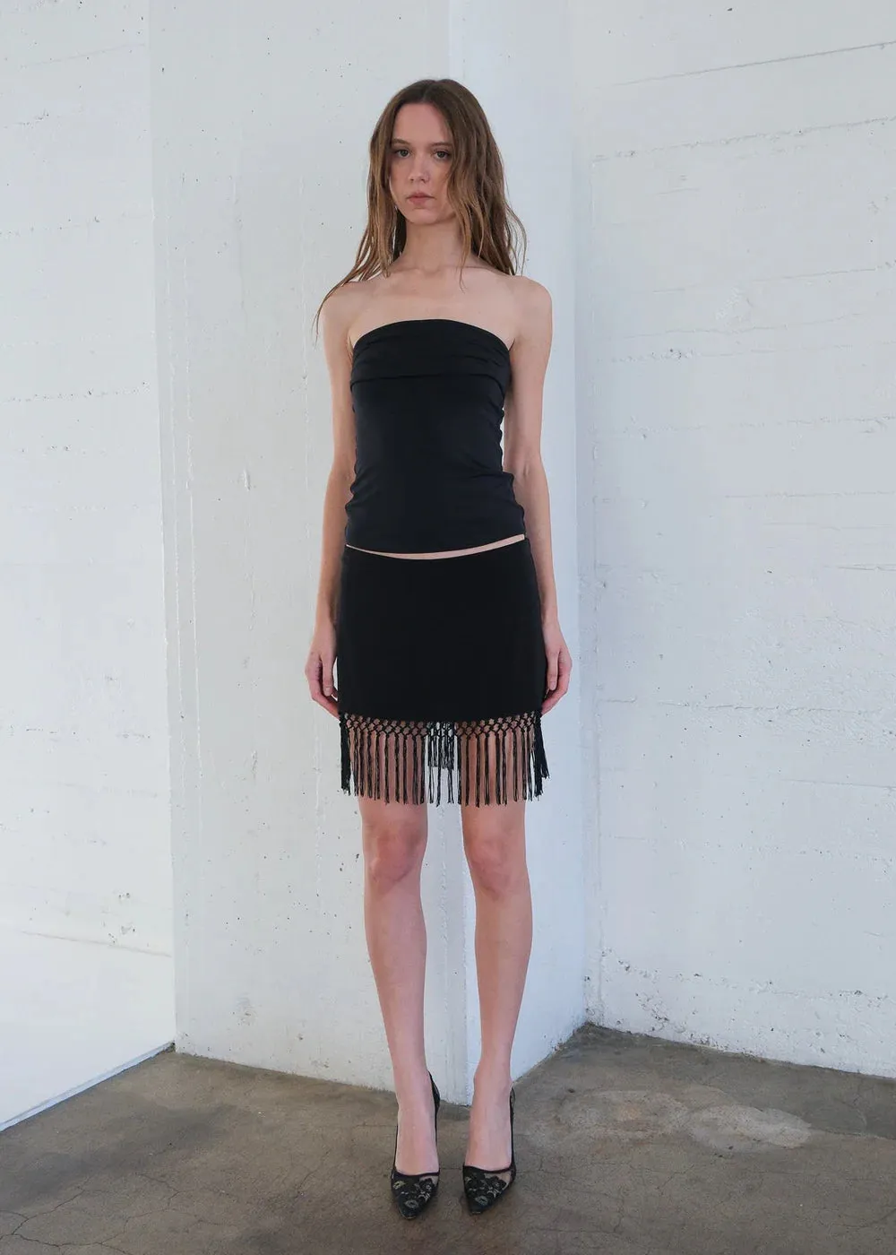 Geel - Aria Tassel Skirt - Black sold by NOMIA