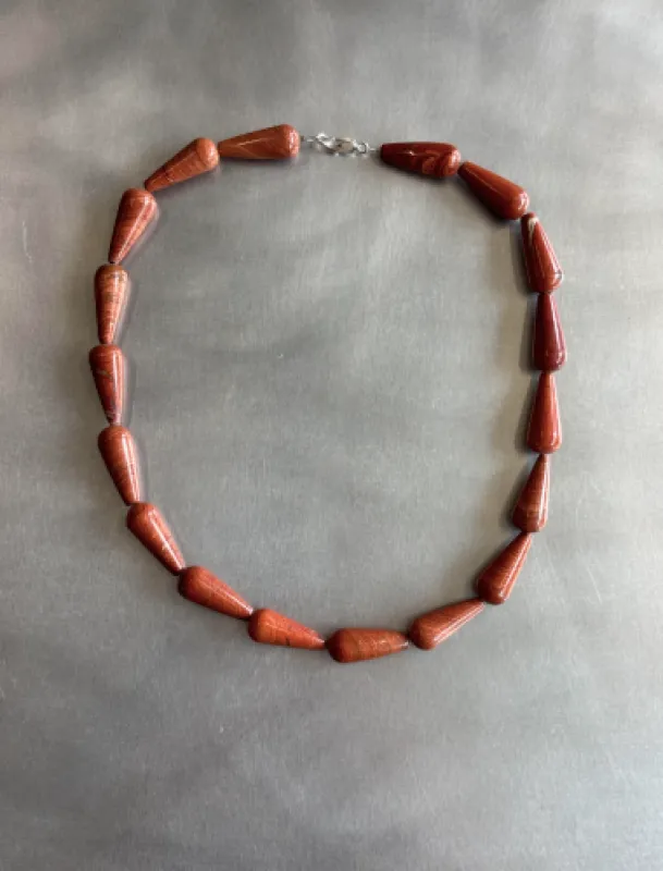 Terracotta Obsidian Choker made by NOMIA