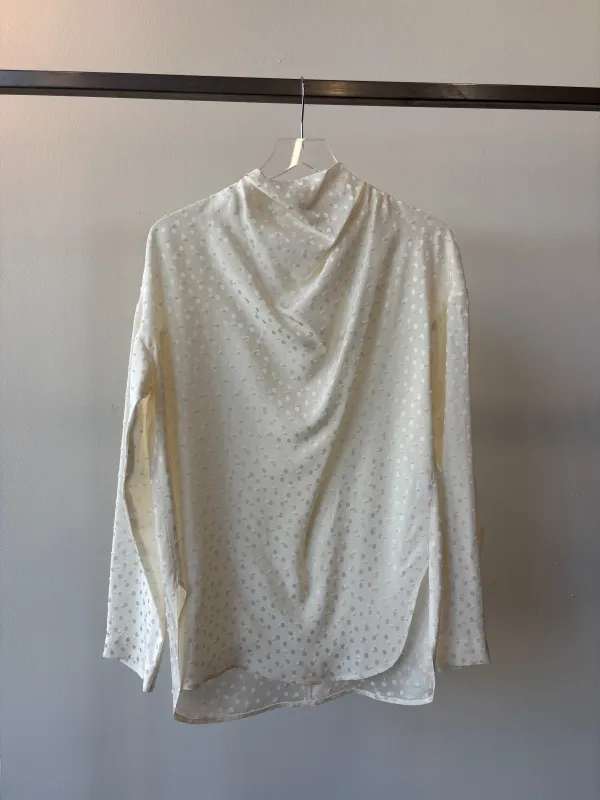 Asymmetric Cowl Shirt - White made by NOMIA