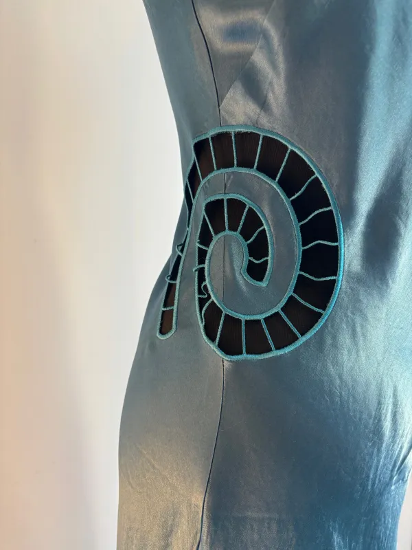 Racerback Spiral Dress in Lagoon made by NOMIA