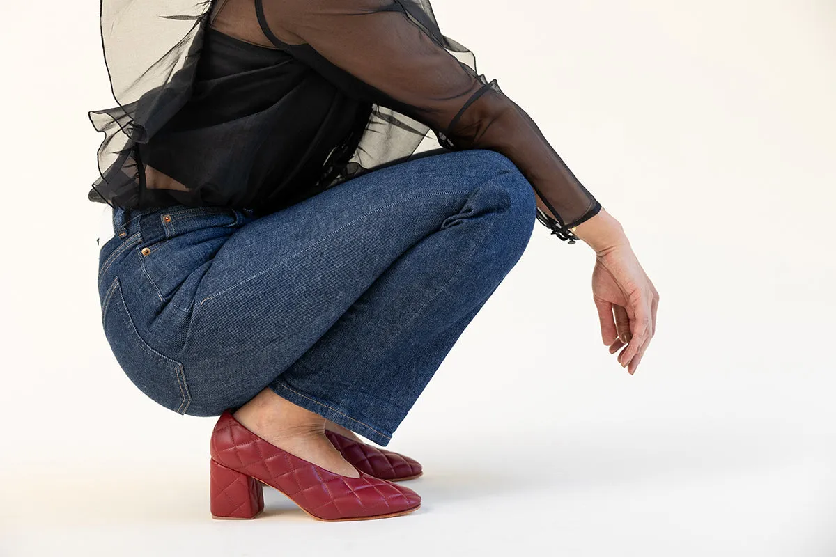 SALVADOR BLOCK HEEL QUILTED CHERRY sold by Huma Blanco product image thumbnail 2