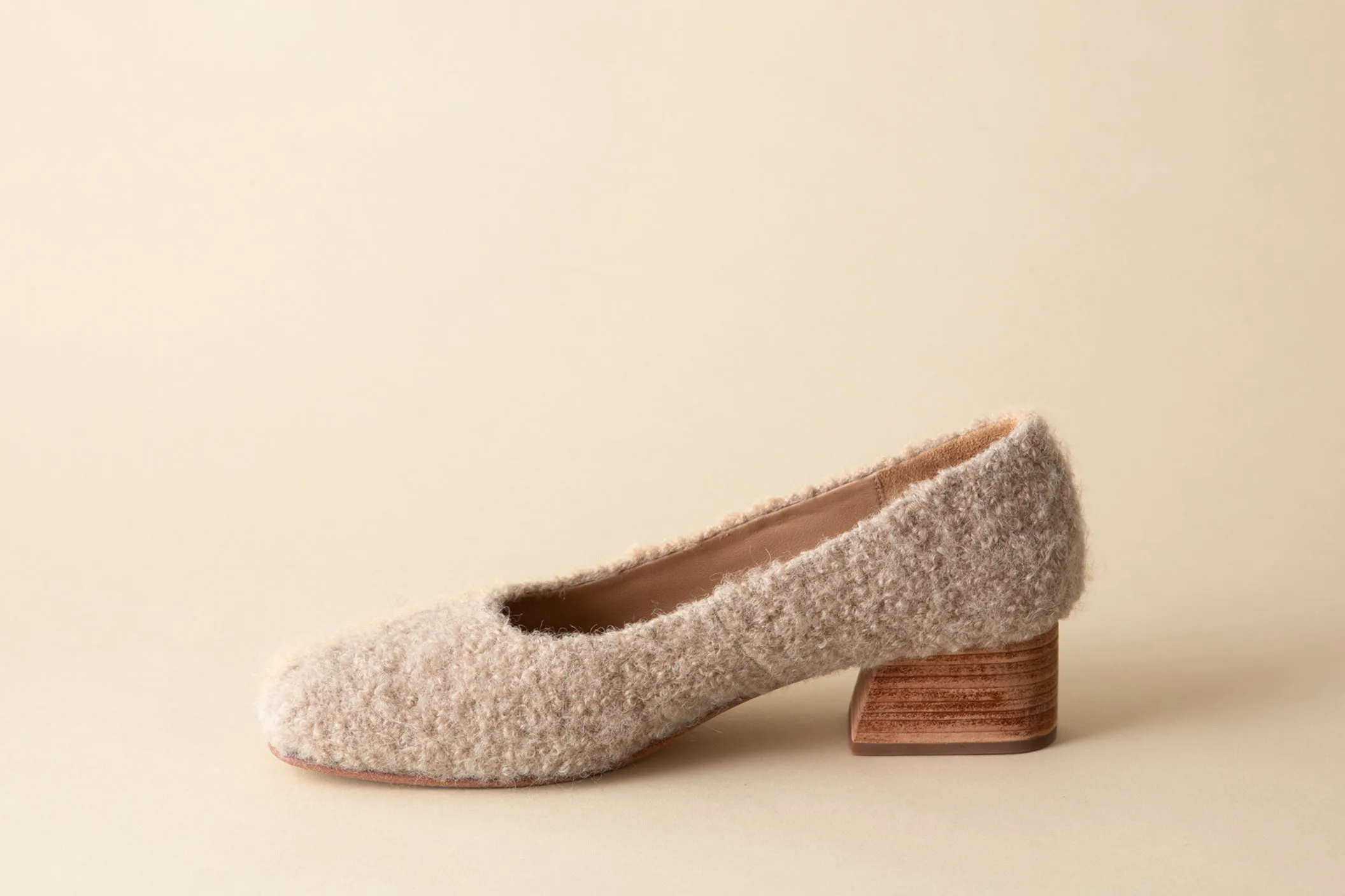LUISA LOW HEEL OATMEAL ALPACA sold by Huma Blanco product image thumbnail 3