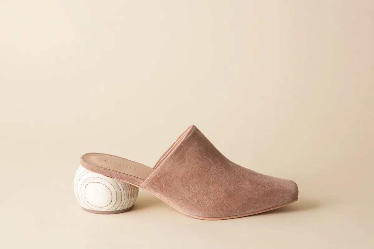 MINA MULE LATTE SUEDE sold by Huma Blanco