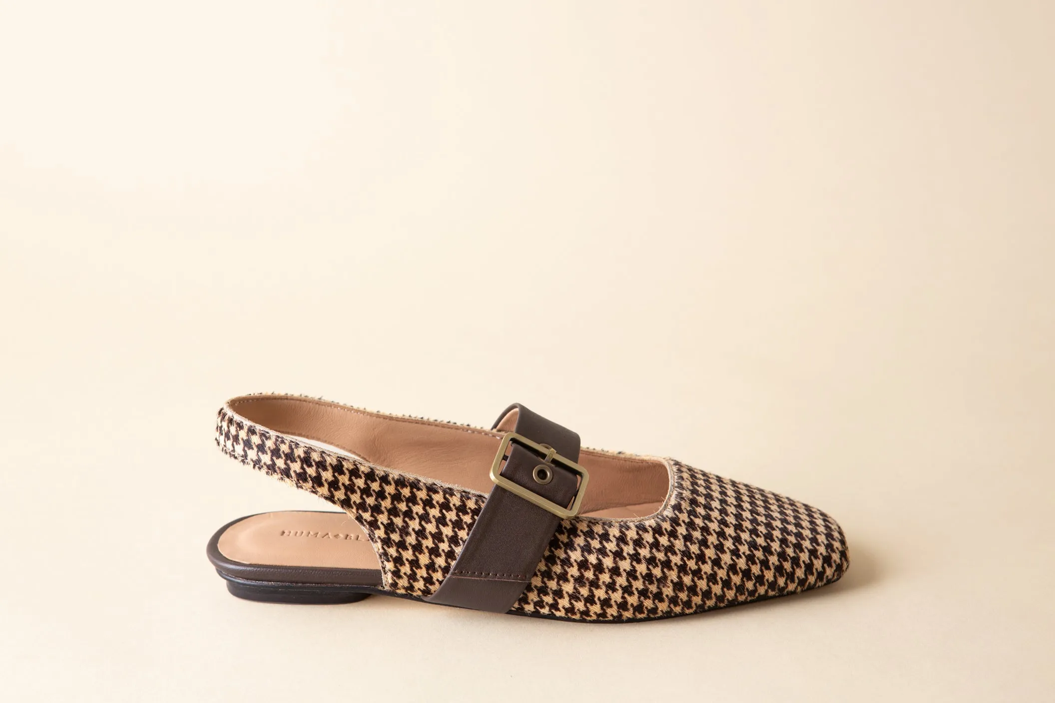 FARRAH SLINGBACK CHOCOLATE TWEED CALF HAIR sold by Huma Blanco