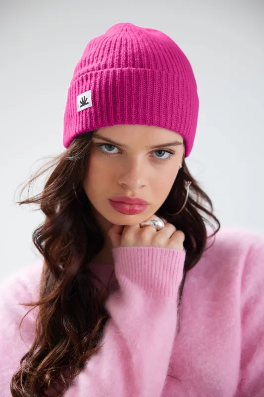 MAYA RIBBED BEANIE | WILD BERRY sold by Colorush