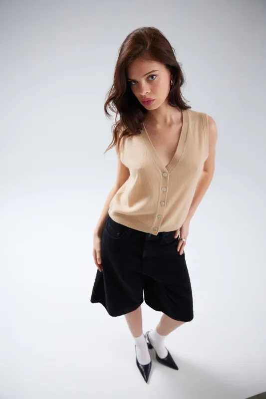 JADA BUTTON UP TANK | BISCOTTI made by Colorush