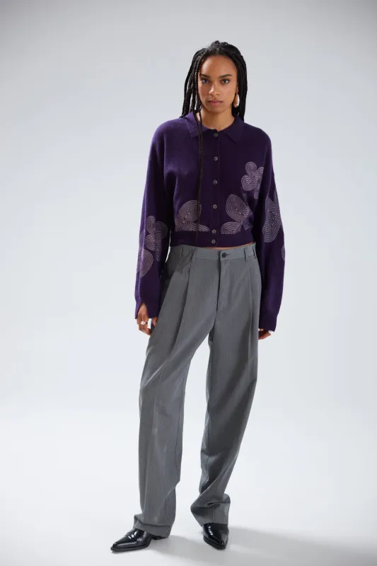 GRACIE FLORAL EMBROIDERY CARDIGAN | NIGHT FLORAL sold by Colorush