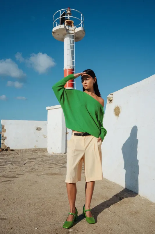 YANGON BOAT NECK | BASIL made by Colorush