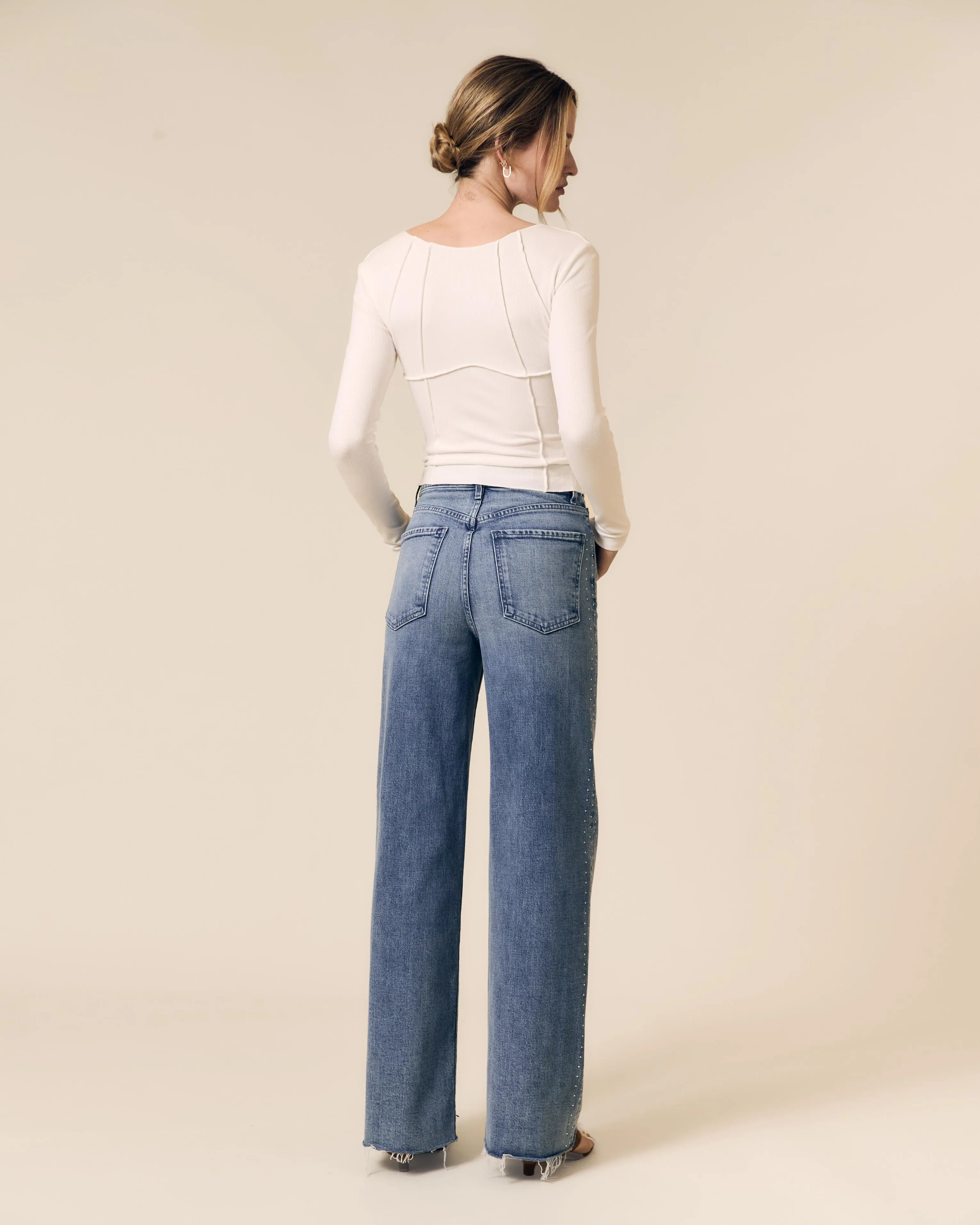 Column Jean w/ Diamonds sold by Le Jean product image thumbnail 4