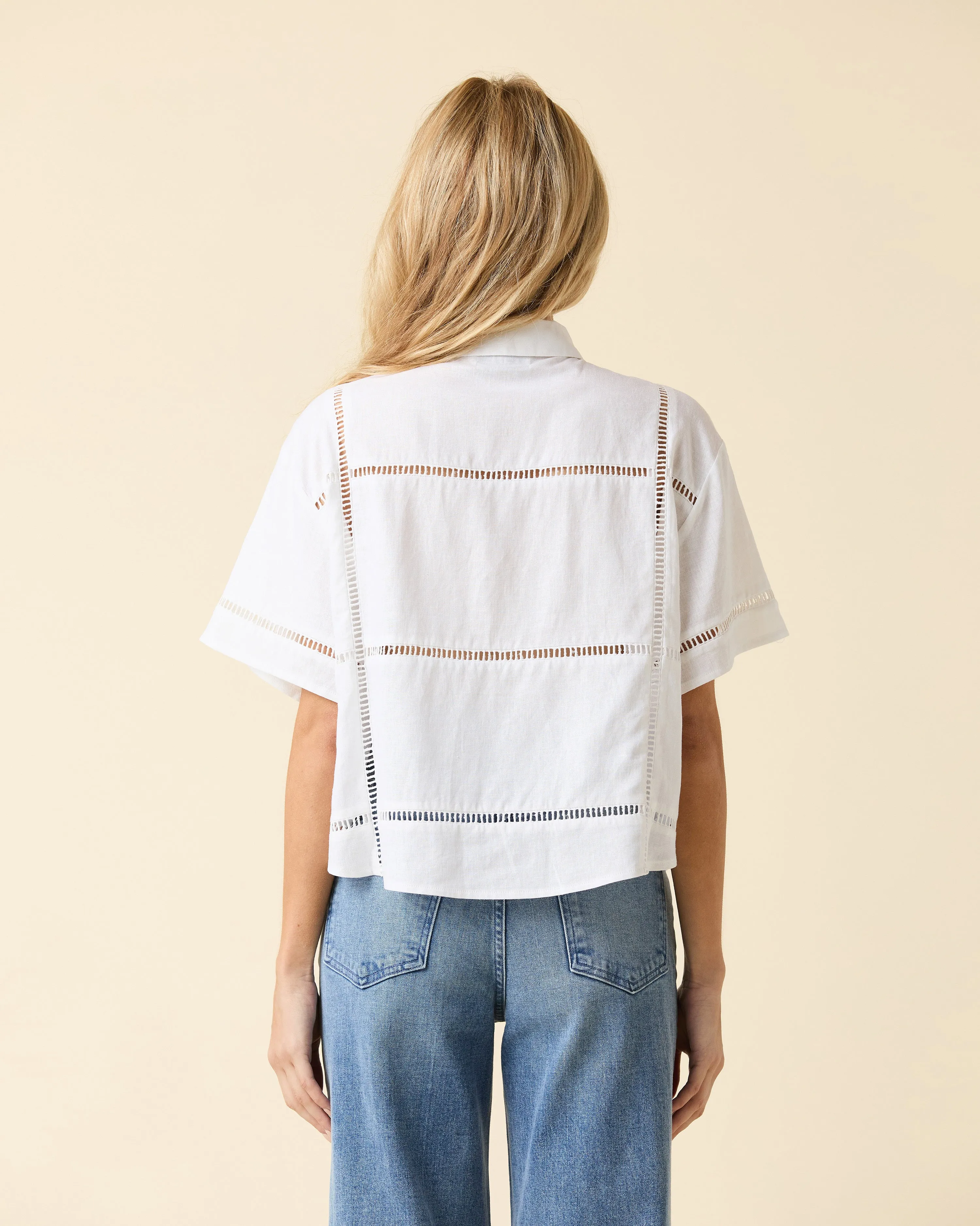 Linen Eyelet Shirt sold by Le Jean product image thumbnail 3