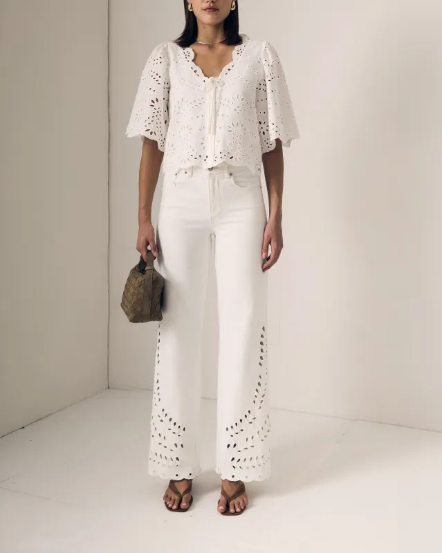 Column Eyelet Jean made by Le Jean