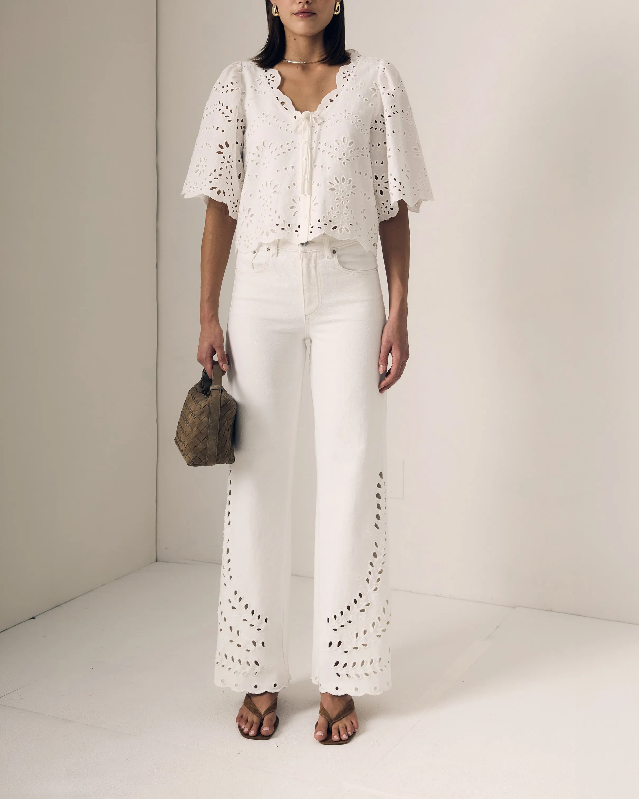 Column Eyelet Jean sold by Le Jean