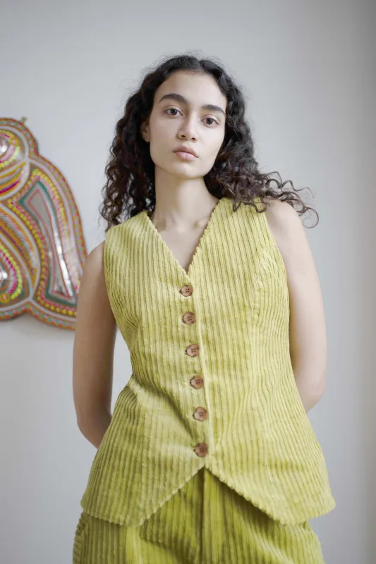 Wyatt Waistcoat - Olive Green made by Oh Seven Days