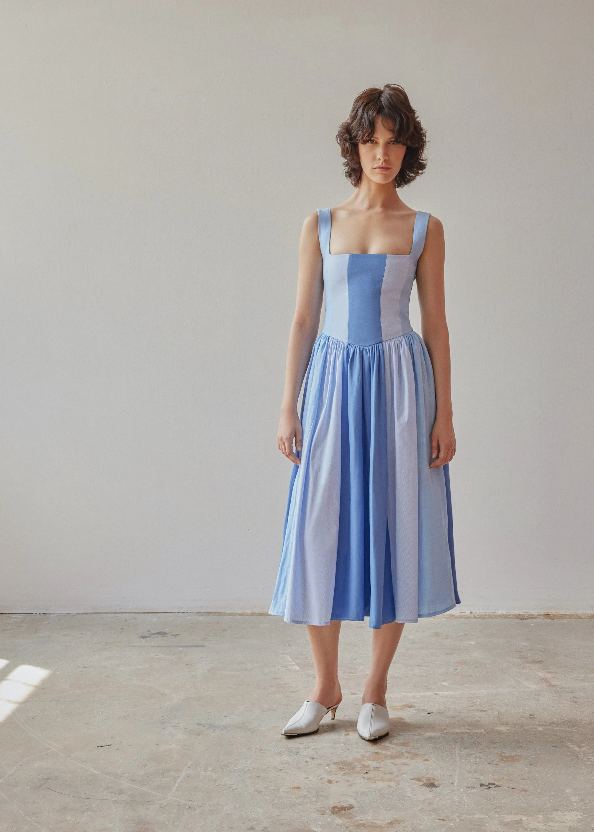 Violet Dress - Blue Patchwork sold by Oh Seven Days