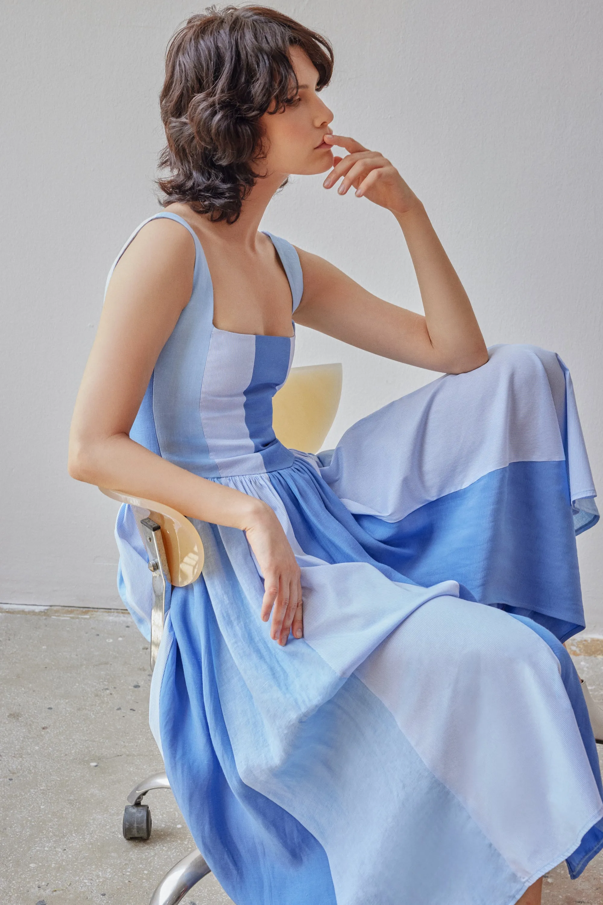 Violet Dress - Blue Patchwork sold by Oh Seven Days product image thumbnail 2