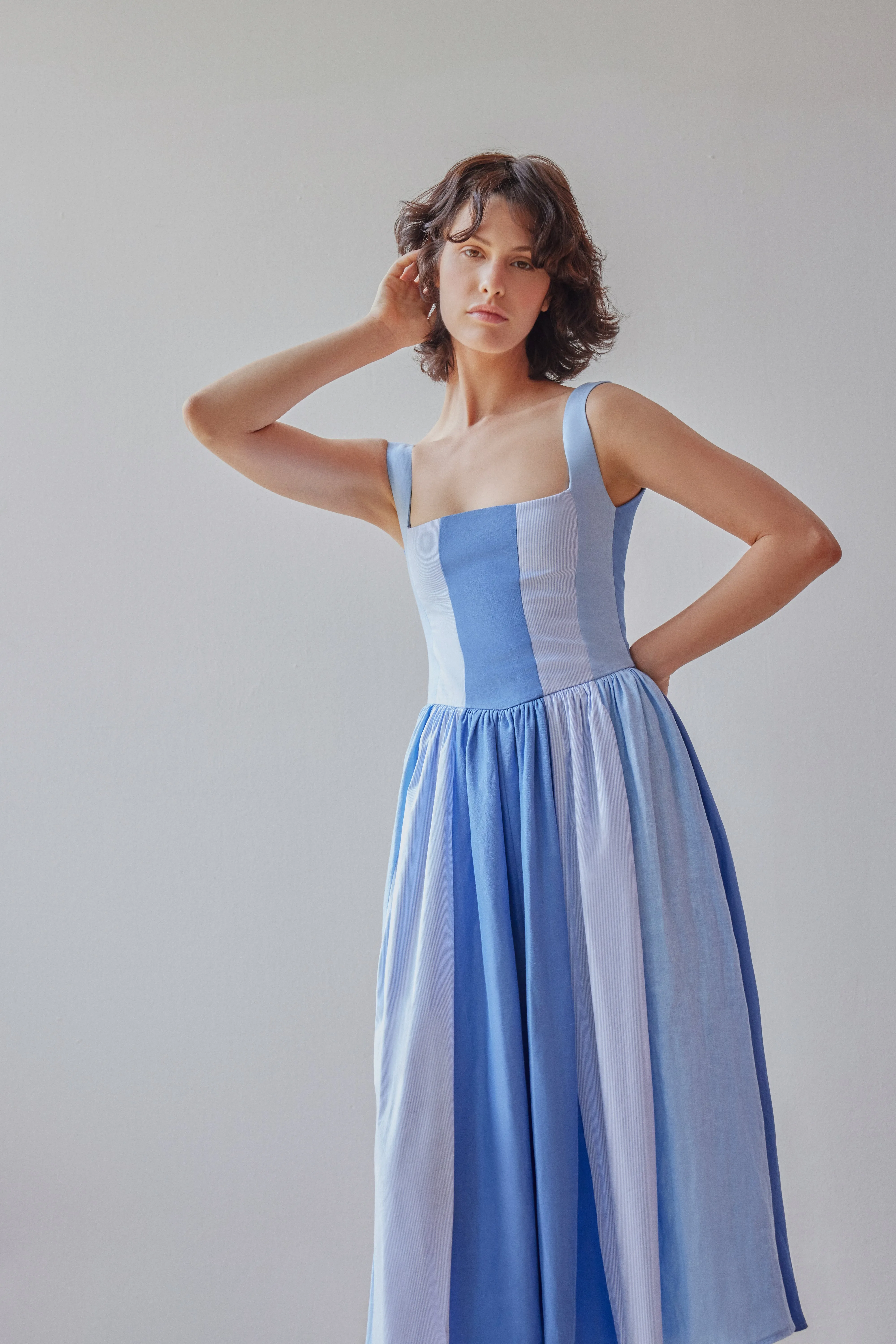 Violet Dress - Blue Patchwork sold by Oh Seven Days product image thumbnail 4