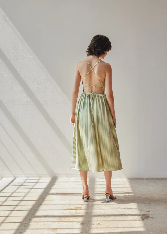 Beth Dress - Green Stripes made by Oh Seven Days