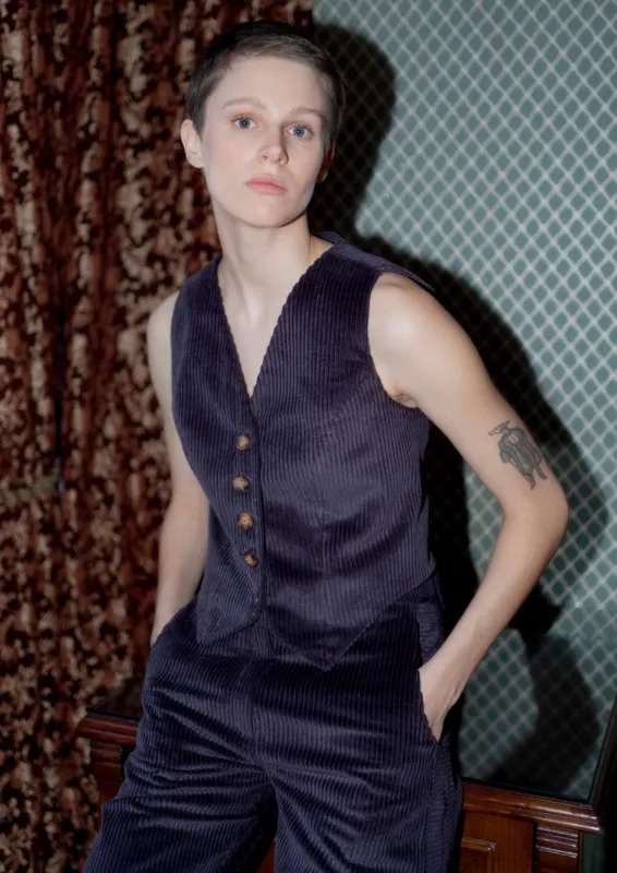 Wyatt Waistcoat - Plum made by Oh Seven Days