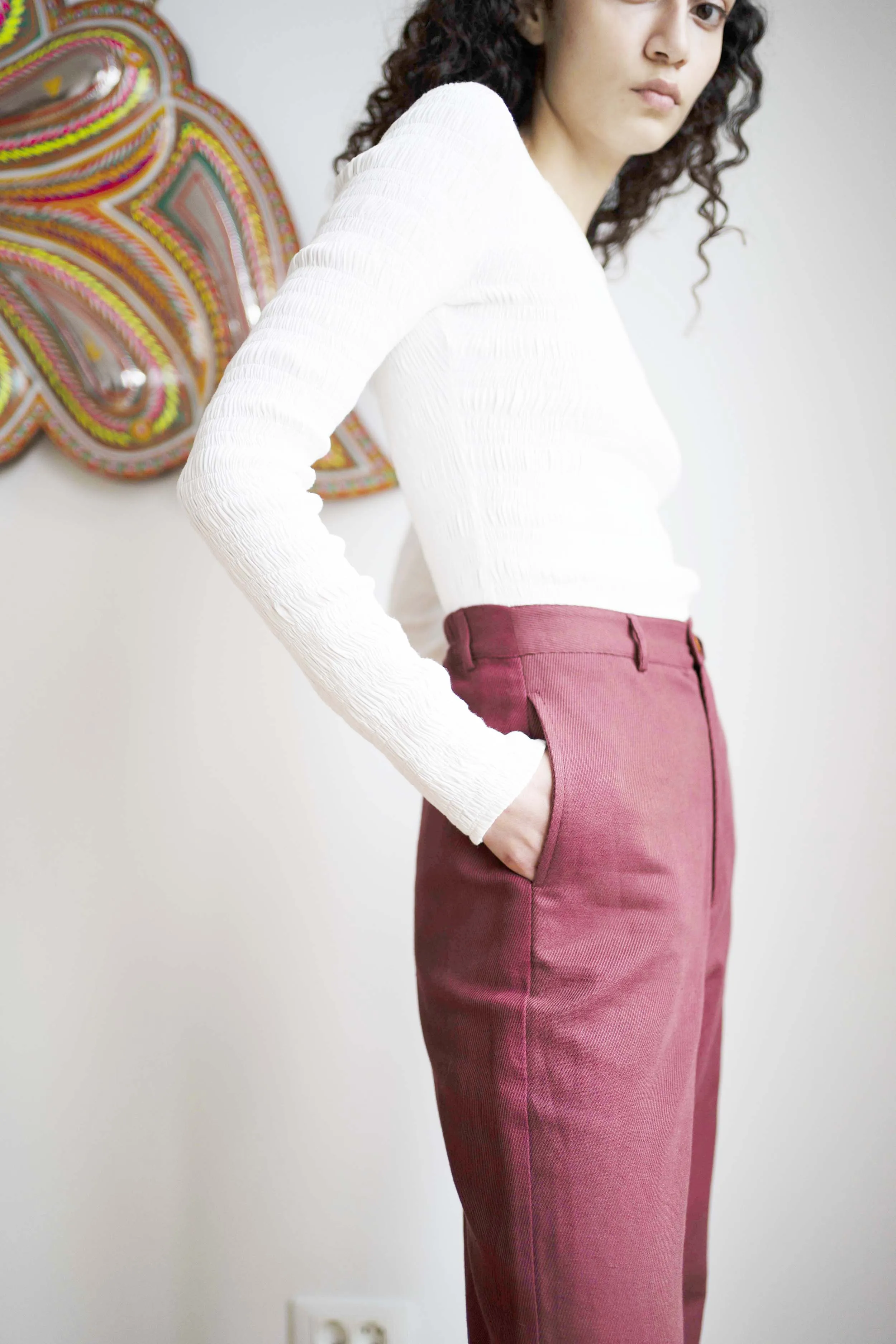 Idil Trousers - Burgundy sold by Oh Seven Days product image thumbnail 3