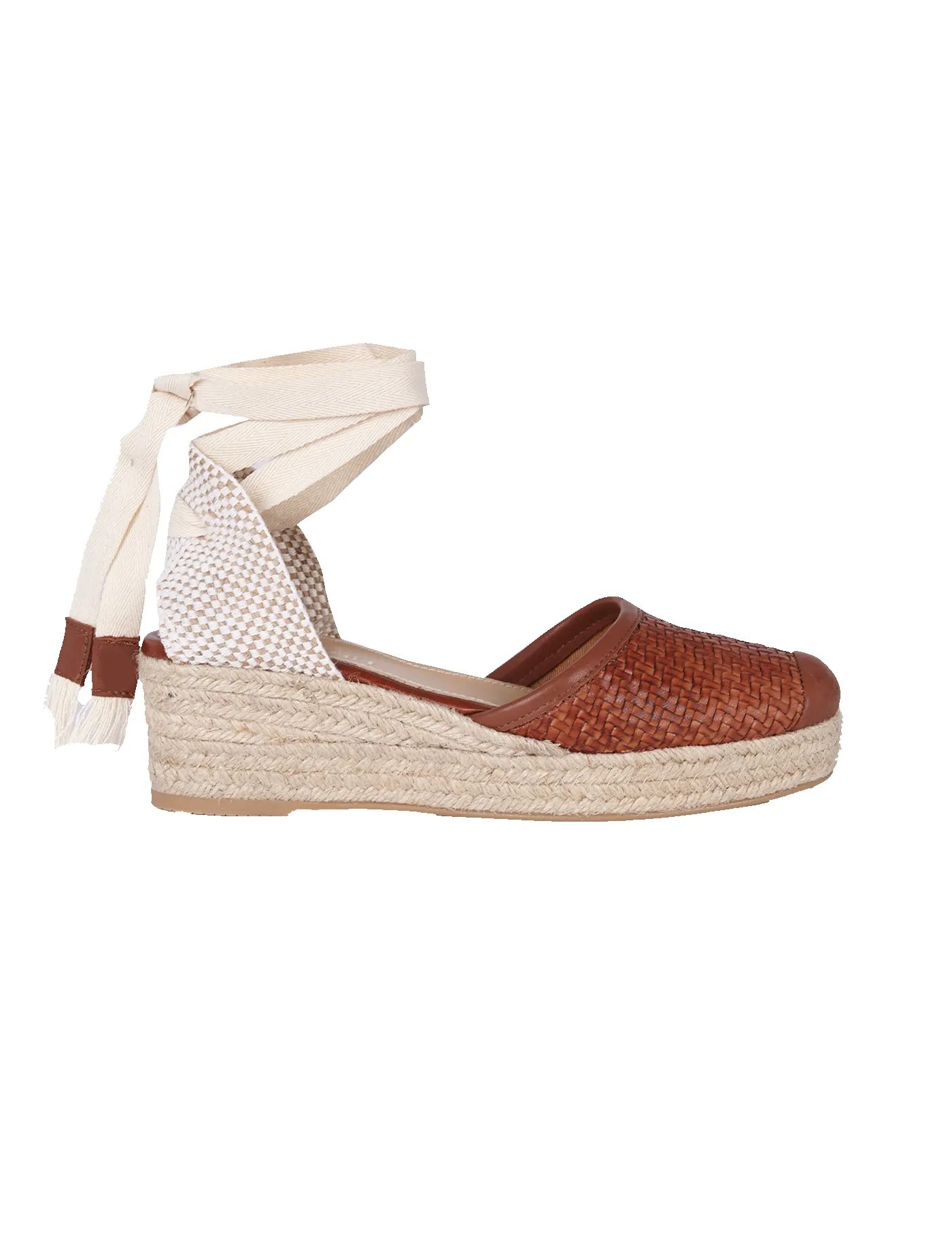 Alpargata Mini Bianca Provence Brown 5 cm sold by PARIS/64