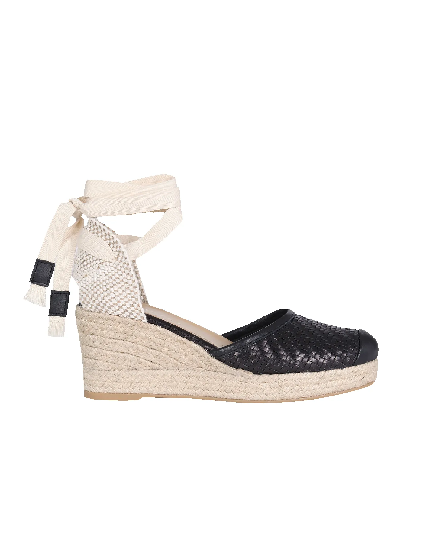 Alpargata Bianca Provence Black 7 cm sold by PARIS/64