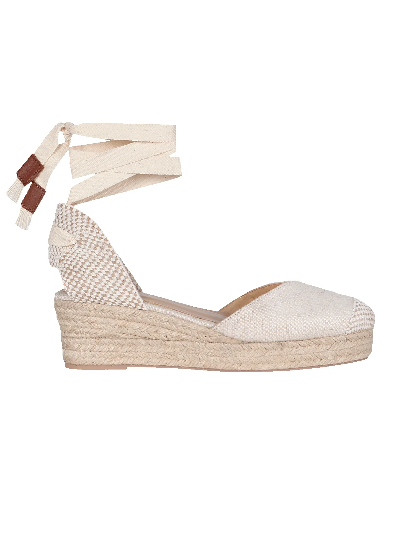 Alpargata Mini Bianca Rafia & Chocolate 5 cm sold by PARIS/64